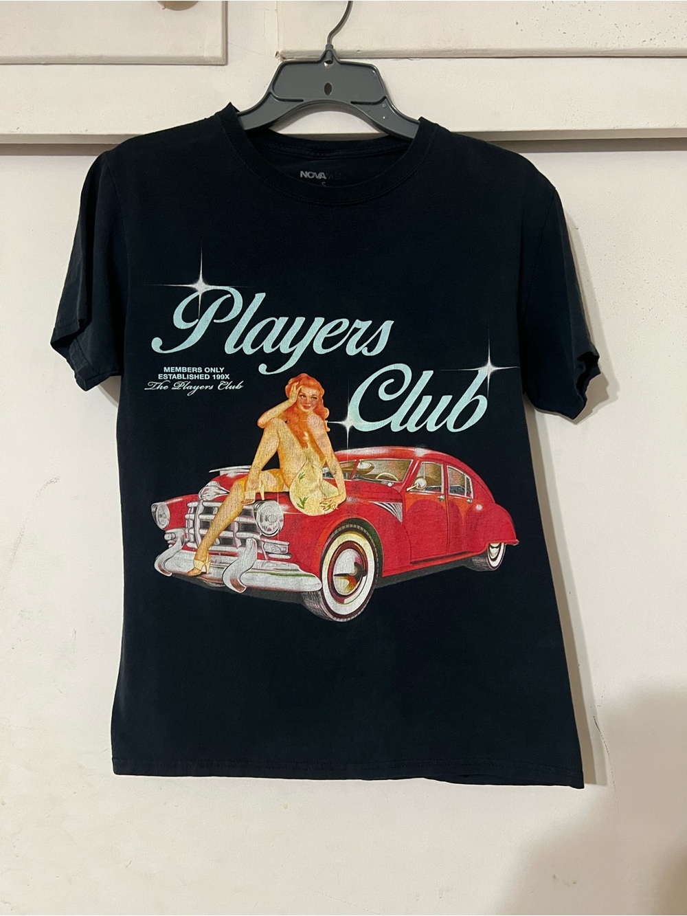 Fashion Nova Players Club Black Graphic Tee with Red Car